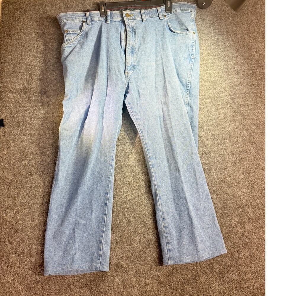 Wrangler Premium Quality Men's Light Wash Regular Fit Straight Jeans 44x30